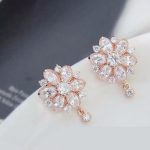 Luxusná súprava šperkov v tvare kvetu, Rosegold, ružové zlato