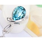 Náhrdelník s príveskom, Aquamarine, zdobený kryštálmi Swarovski