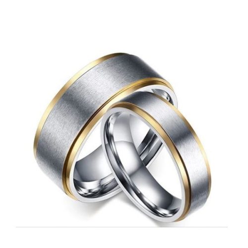 Pánsky snubný prsteň, nerezová oceľ, strieborná, veľkosť 9