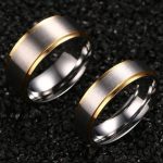 Dámsky snubný prsteň, nerezová oceľ, strieborná, veľkosť 10