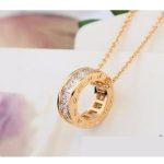 Náhrdelník s príveskom prsteň, trblietavé zlato