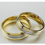 Pánsky snubný prsteň, nerez, zlatý, veľkosť 13