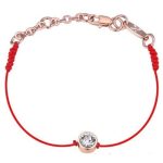 Šnúrkový náramok, Red Gold, zdobený kryštálmi Swarovski