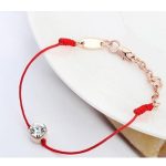 Šnúrkový náramok, Red Gold, zdobený kryštálmi Swarovski