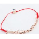 Šnúrkový náramok, Red Gold, zdobený kryštálmi Swarovski