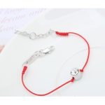 Šnúrkový náramok, červené rhodium, zdobený kryštálmi Swarovski