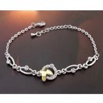 Náramok motýľ, Žlto-biely, zdobený kryštálmi Swarovski