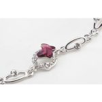 Motýľový náramok, Ametyst, zdobený kryštálmi Swarovski