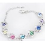 Náramok so vzorom srdca, Multicolor, zdobený kryštálmi Swarovski