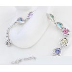 Náramok so vzorom srdca, Multicolor, zdobený kryštálmi Swarovski