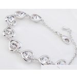 Náramok so vzorom srdca, Crystal, zdobený kryštálmi Swarovski