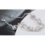 Náramok so vzorom srdca, Crystal, zdobený kryštálmi Swarovski