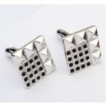 Manžetové gombíky, štvorcové, čierne