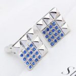 Manžetový gombík, štvorcový, modrý