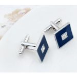 Manžetové gombíky so zirkónovým kryštálom, modrá