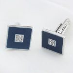 Manžetové gombíky so zirkónovým kryštálom, modrá