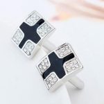 Manžetové gombíky s motívom kríža, čierne