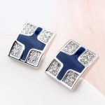 Manžetové gombíky s motívom kríža, modré