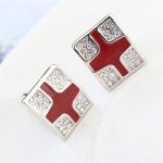 Manžetové gombíky s motívom kríža, bordové