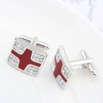 Manžetové gombíky s motívom kríža, bordové