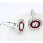 Manžetové gombíky s krištáľom Swarovski, bordové