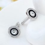 Manžetové gombíky s kryštálom Swarovski, čierne