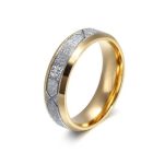 Dámsky snubný prsteň, s geometrickým vzorom, nerez, strieborná, veľkosť 6