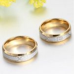 Pánsky snubný prsteň, s geometrickým vzorom, nerez, strieborná, veľkosť 10