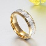 Dámsky svadobný prsteň, s geometrickým vzorom, nerez, strieborná, veľkosť 9