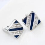 Manžetové gombíky, pruhované, modré