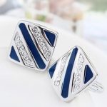 Manžetové gombíky, pruhované, modré