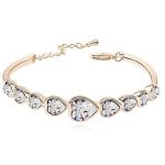 Srdiečkový náramok, Crystal, zdobený kryštálmi Swarovski