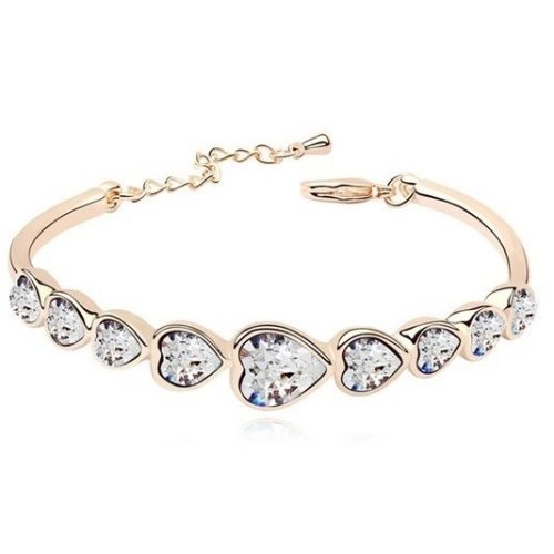 Srdiečkový náramok, Crystal, zdobený kryštálmi Swarovski