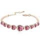 Náramok srdiečko, ružový, zdobený kryštálmi Swarovski