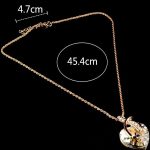 Pozlátený náhrdelník s príveskom srdiečka, modrá