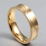 Pánsky snubný prsteň s vlnovkami, nerez, zlato, veľkosť 10