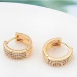 Kruhové náušnice, trblietavé zlato