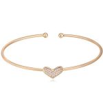 Náramok so vzorom srdca, trblietavé zlato