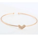 Náramok so vzorom srdca, trblietavé zlato