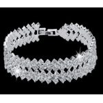 Kryštalický, geometrický náramok, striebornej farby