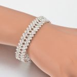 Kryštalický, geometrický náramok, striebornej farby