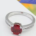 Klasický okrúhly kamienkový prsteň, GAR, 7.5