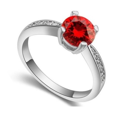 Klasický okrúhly kamienkový prsteň, GAR, 6.5