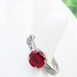 Klasický okrúhly kamienkový prsteň, GAR, 6.5