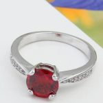 Klasický okrúhly kamienkový prsteň, GAR, 6.5