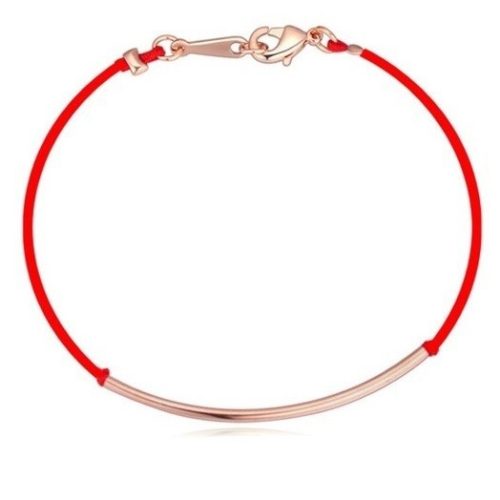 Náramok z červenej šnúrky, Rosegold, ružové zlato