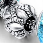 Postriebrený, korálkový náramok, tyrkys