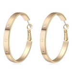 Klasické kruhové náušnice, trblietavé zlato