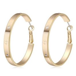Klasické kruhové náušnice, trblietavé zlato