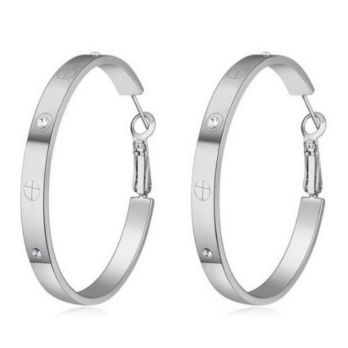 Klasické kruhové náušnice, Rhodium